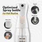 mimosu Continuous Mist Spray Bottle, 10oz – Refillable Sprayer for Hair Styling, Salon, Rice Water DIY, Curly Care Product