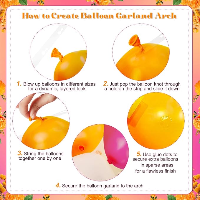 Pink and Orange Balloon Arch Kit - Image 6