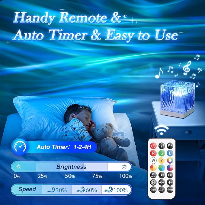 Mubarek Northern Lights for Bedroom, 15 White Noise + Bluetooth Galaxy Light - Image 5