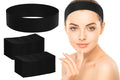 WILLBOND 200 Pieces Disposable Spa Facial Headbands Stretch Non Woven Facial Headband Skin Care Hair Band with Soft Convenient Closure for Women Salons(Black)