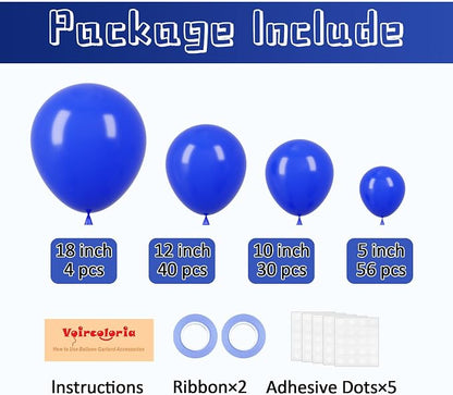 Voircoloria 130pcs Royal Blue Balloons Garland Arch Kit, 18 12 10 5 Inch | - Image 2