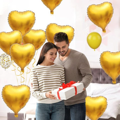Foil Heart Balloons Gold - Image 5