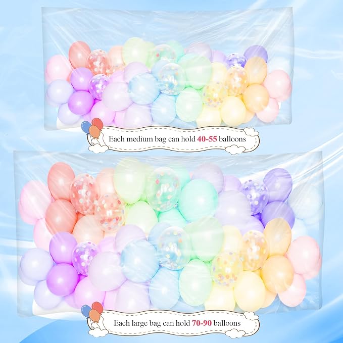 4Pcs Clear Balloon Drop Bag, Thickened Plastic Balloon Storage Bag Include 2Pcs - Image 4