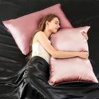 INFIIXSO Silk Pillow Cases 2 Pack Standard Size, Ultra Smooth & Soft Mulberry Silk Pillow Case for Hair and Skin, Breathable Cooling Silk Pillowcase with Hidden Zipper (Rose Pink, 20x26 Inches)