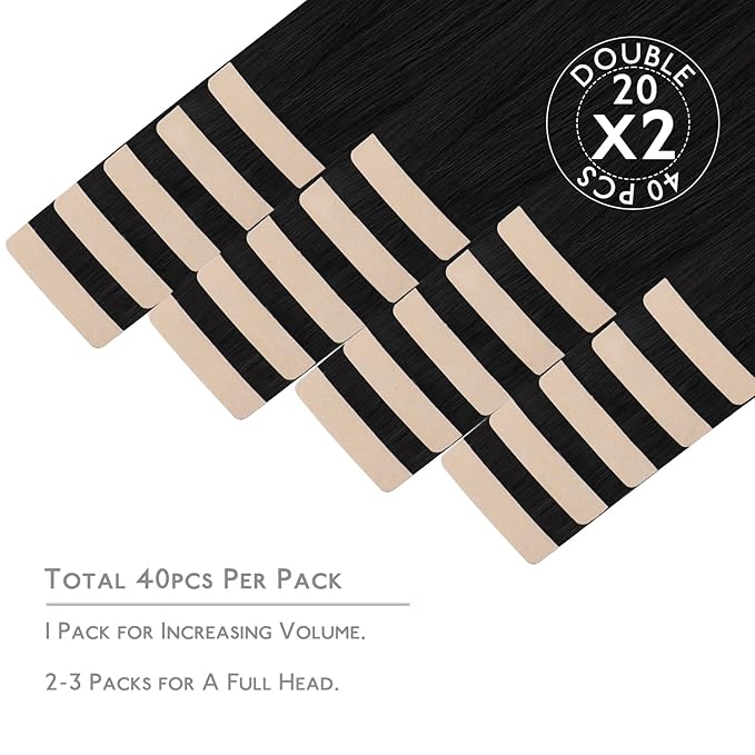 WENNALIFE Tape in Hair Extensions Human Hair, 40pcs 100g 22 inch Hair Extensions Real Human Hair Straight Tape in Extensions