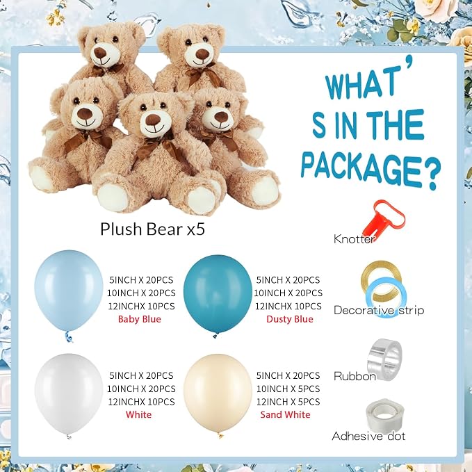 Meooeck 185 Pcs Bear Baby Shower Party Decorations Table Centerpieces 5 Pcs 13. - Image 3