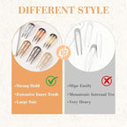 6 PCS French Hair Pins for Women - Large U-Shaped Hair Forks with Internal Teeth, Strong Hold for Thick & Thin Hair, Effortless French Twists, Updos, Buns & Chignons, Hairstyle Accessories