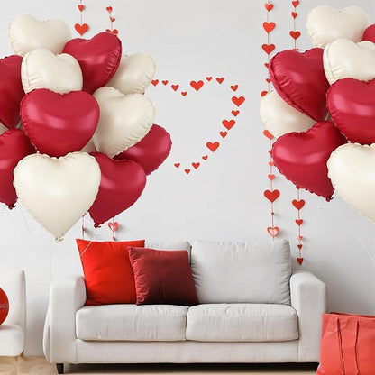 Red White Heart Balloons - Image 8