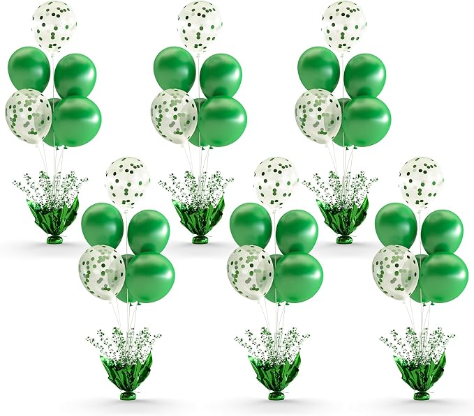 Green Balloon Table Centerpiece Kit, 6 Sets Green Balloon Stands by Besutolife