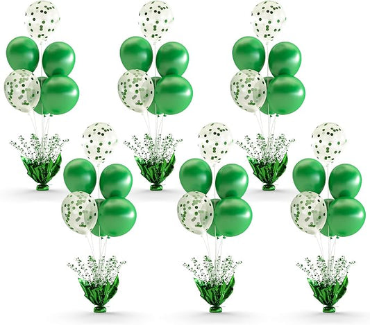 Green Balloon Table Centerpiece Kit, 6 Sets Green Balloon Stands by Besutolife