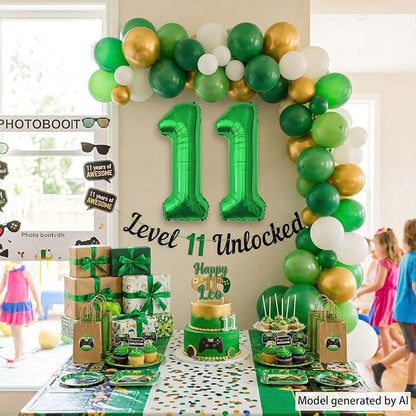 Green Number 11 Balloon 40 Inch, Shiny Foil Duo of Your Special Celebration | - Image 3