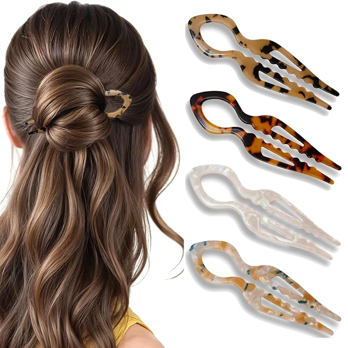 French Pins Hair - Prestige Hair Pin for Women Girls - Decorative Hair Clips to Anti-loosening - Serrated Anti-Slip Design - Elegant Hair Accessories for Women - Suitable for All Hair Types