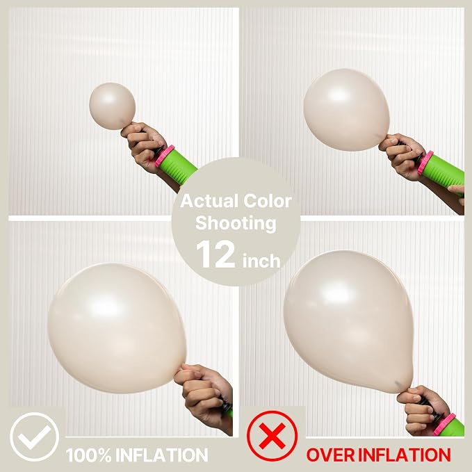 PartyWoo Pearl Sand Balloons 50pcs White Beige Cream Ivory Color | Balloons - Image 3