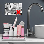 Hair Tool Organizer, Movable Hair Dryer Holder, Hair Styling Tools Storage for Vanity, Bath Counter Organizer, Bathroom Trays for Hair Toiletry, Makeup (12" x 7.7" x 5.8", Marble-Black)