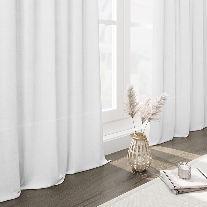 White Linen Curtains 96 inches Long - Image 6