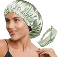 2Pcs Satin Bonnet Silky Bonnets Hair Bonnet For Sleeping Double Layer Curly Hair Sleep Cap Womens Silk Night Hats