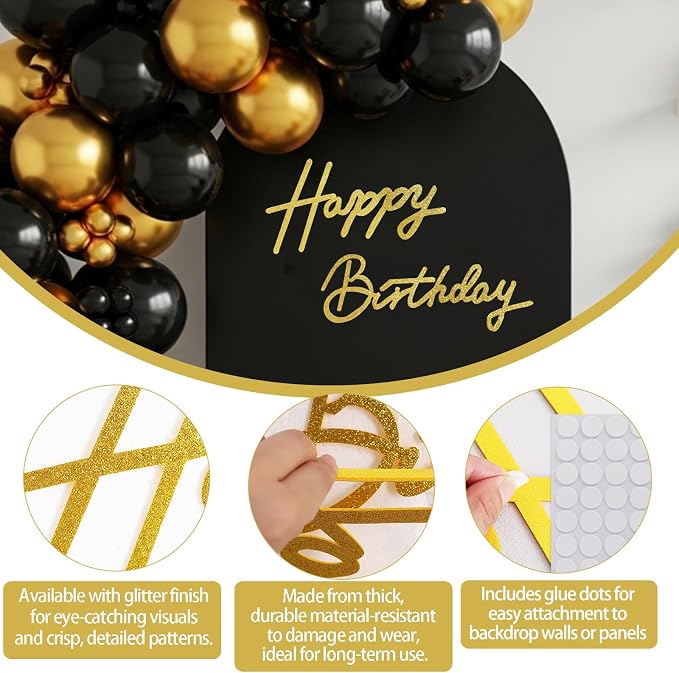 TONIFUL Happy Birthday Sign for Backdrop - Image 3