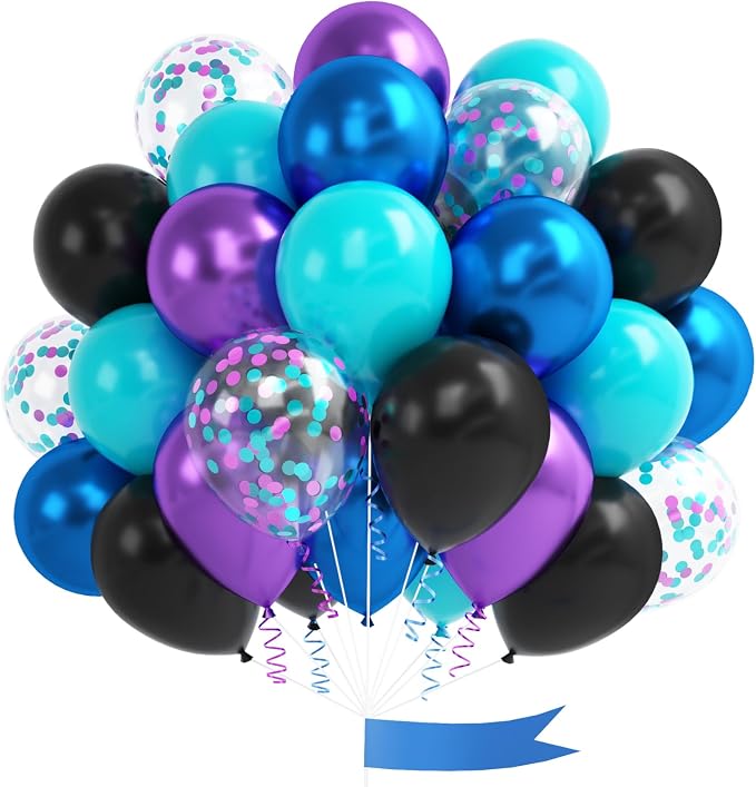 Black Purple Blue Balloon by OTLGEUA