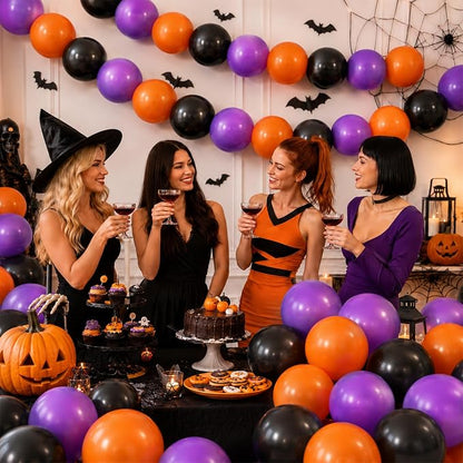 Black Purple Orange Link Balloons, Linking Balloons - Image 5