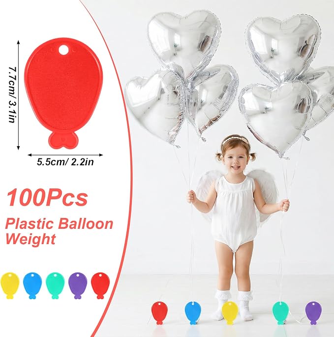 100 Pcs Plastic Colorful Weights, Balloons Pendants - Image 2