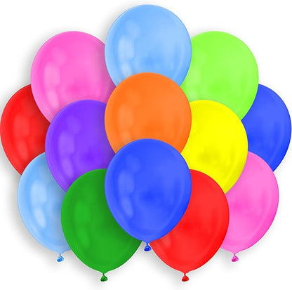 | 100 Biodegradable Latex Balloons 9 Inch | Assorted Rainbow Colors | Perfect by TILCOBALLOONS