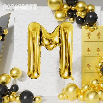 Letter Balloons Gold 40 Inch M Large Giant Big Foil Mylar Balloon | - Image 4