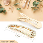 Hair Clips, 2Pcs 3.1Inch Rhinestone, Gold, Hair Accessories, Bridal, Wedding, Party, Prom Barrettes for Women Girls