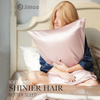100% Mulberry Silk Pillowcase for Hair and Skin, 22 Momme Pure Natural Silk Pillow Case Both Sided with Zipper, Pillow Cover for Women Mom Men (Light Pink, Queen 20''×30'', 1 Pack)