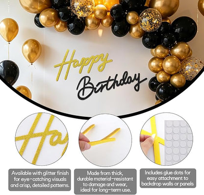 TONIFUL Happy Birthday Sign for Backdrop - Image 2