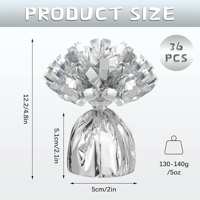 36 Pcs Metallic Balloon Weights Set Heavy Solid Metallic Anchor Balloon Holder - Image 2