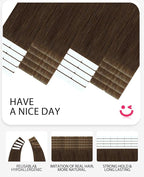 Youngsmile Insert Tape in Hair Extensions Injection Human Hair Extensions #4 Chocolate Brown Invisi Edge Tape ins Remy Human Hair 20 Inch Injected Hair Tape in Extensions 20pcs 45g Straight (#4,20'')