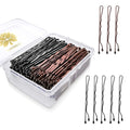 100PCS 2.4Inch Bobby Pins Black,Pain-Free Bobby Pins for All Hair Types,Brown Hair Pins for Women Girls,Hairpins for Buns with Box(Black+Brown)