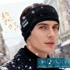 Bluetooth Headband Headphones Double-Layer Ear Warmer for Men Women Winter Cold Weather Wireless Music Thick Fleece Lined Ear Muffs Outdoor Sports Running Cycling (Gray)