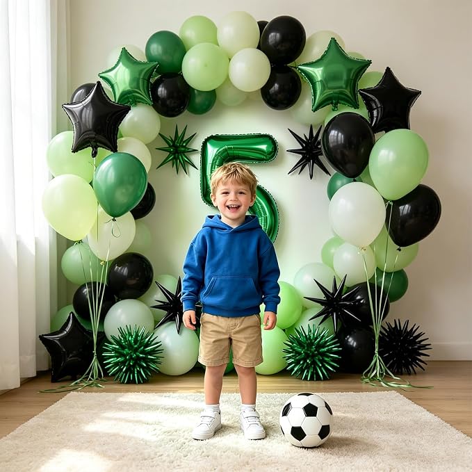 TONIFUL 5th Birthday Balloons Kit 40 Inch Dark Green Large Number 5 Balloon | - Image 6
