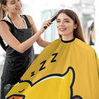 Men's Soft Hair Cutting Cape with Adjustable Closure Barber Cape Cute Lazy Duck Yellow
