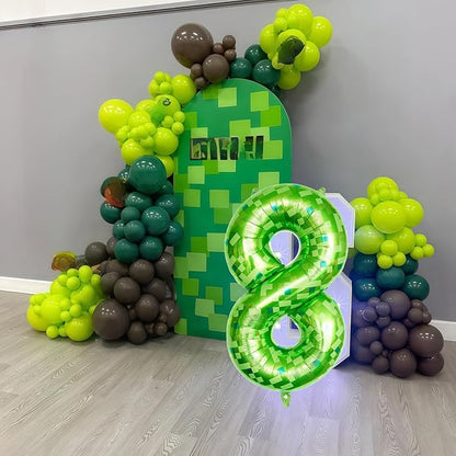 Number 8 Balloons 40 Inch, Gaint Cartoon Lime Green Pixel 8 Balloon Number - Image 7