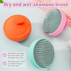 Portable Travel Scalp Cleansing Brush - Dual-Use Dry/Wet Exfoliator Removes Dandruff&Buildup,Suitable for Both Men&Women.Orange-red