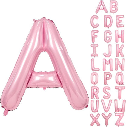 Pink Letter A Balloons, 40 Inch A Letter Balloon Light Pink, A to Z Alphabet by Adorely
