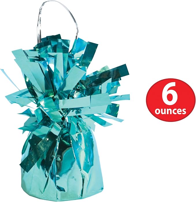 Beistle Metallic Wrapped Balloon Weight – 6 Pack, Light Blue Balloon - Image 2