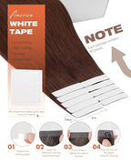 Sunny Hair Tape in Hair Extensions Human Hair, 16inch 40Pcs Auburn Brown Human Hair Tape in Extensions Remy Invisible Tape ins Human Hair Extensions Straight