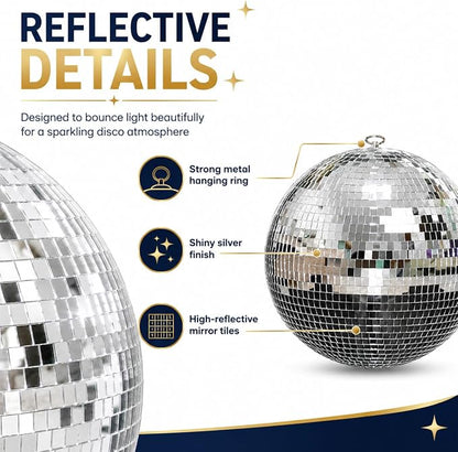 Youdepot 12-Inch Large Hanging Mirror Ball - Image 3