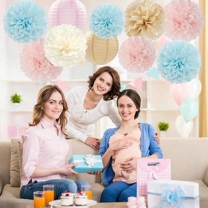 Light-Blue Pink Champagne Gender-Reveal Party-Decorations - Image 2