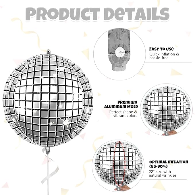 22 Inch Disco Ball Balloons - Image 7