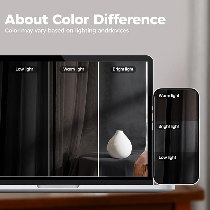 100% Blackout Curtains for Bedroom, Double Layer Black Curtains, Room Darkening - Image 5
