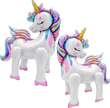 Self-Standing Unicorn Balloons for Girls Birthday Decorations Rainbow Unicorn by CONGRADS