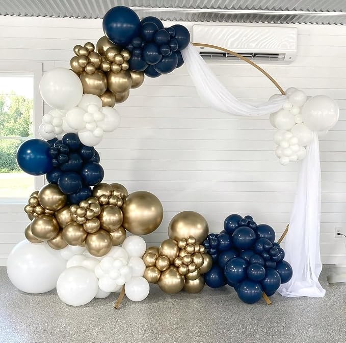 Navy Blue and Gold Balloons Arch Kit - Image 4
