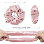 LILYSILK Silk Hair Scrunchies/Ties for Frizz & Breakage Prevention, 100% Mulberry, No Damage, Elastic ponytail Holders, 2Pc, Black&Rosy Pink