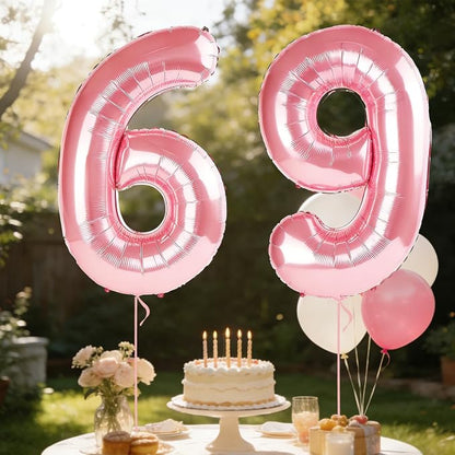 40 Inch Number 69 Balloons for 69th Birthday Party Decorations, 0-100 Jewelry - Image 3