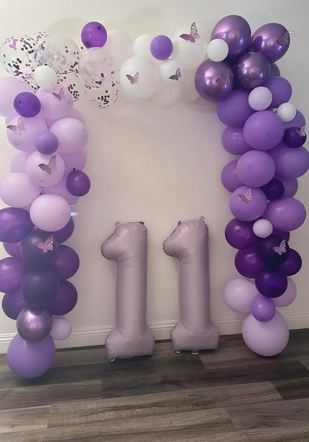 Number 2 Balloons 40 Inch for 2nd 22 Birthday Decorations, Cream Purple | Jumbo - Image 4