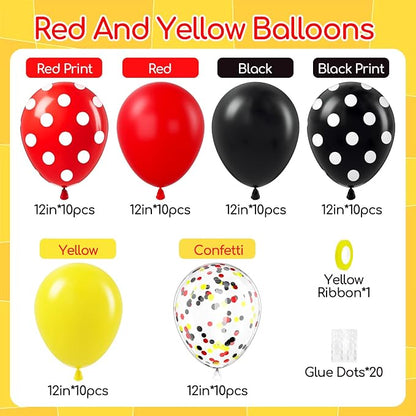 60pcs 12inch Red and Yellow Balloons - Image 4